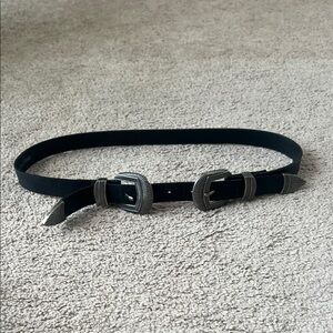 Black Double Buckle Belt